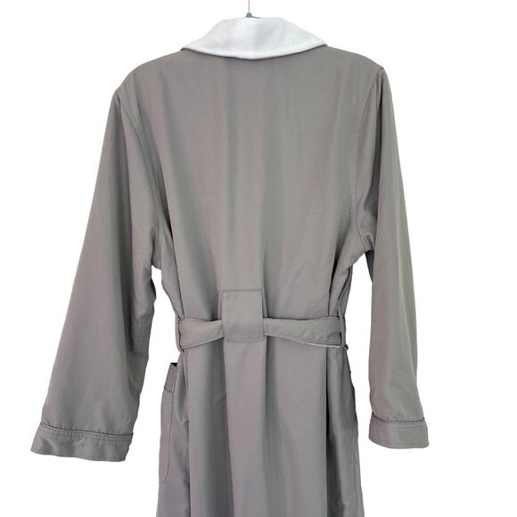 Majestic International Mens Robe Gray Size Small Medium Terry Wrap Belt Pockets - Picture 5 of 16